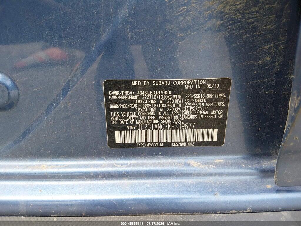 JF2GTANC3KH339677 2019 SUBARU CROSSTREK photo no. 9
