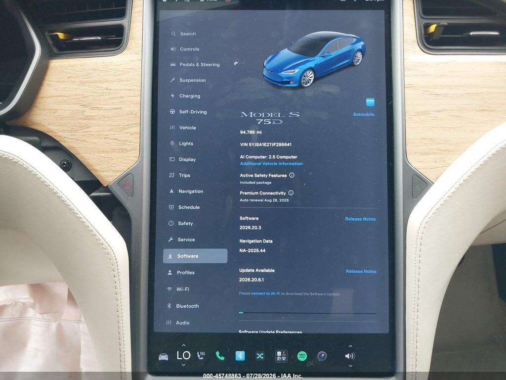 5YJSA1E27JF295641 2018 TESLA MODEL S photo no. 7