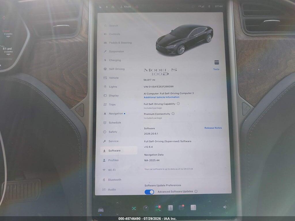 5YJSA1E26JF266096 2018 TESLA MODEL S photo no. 7