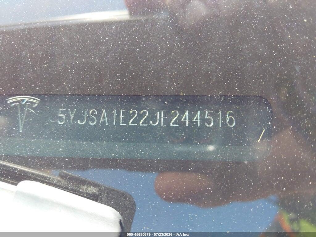 5YJSA1E22JF244516 2018 TESLA MODEL S photo no. 9