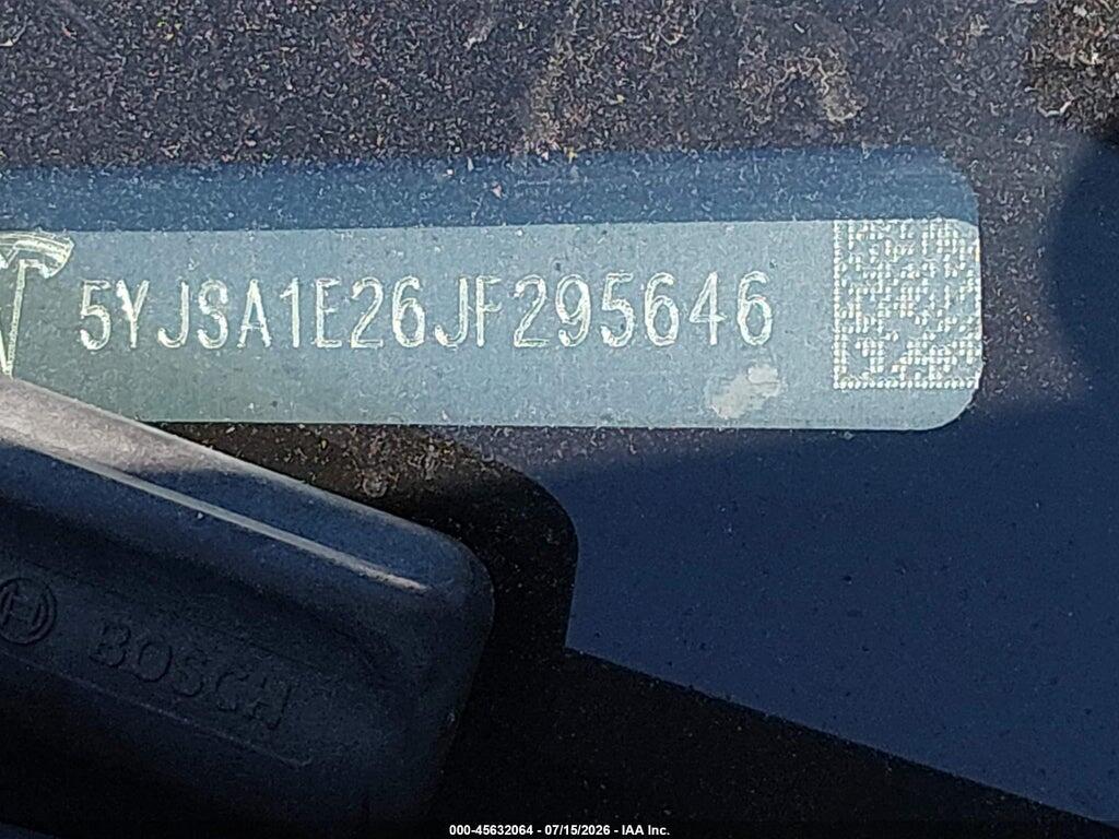 5YJSA1E26JF295646 2018 TESLA MODEL S photo no. 9