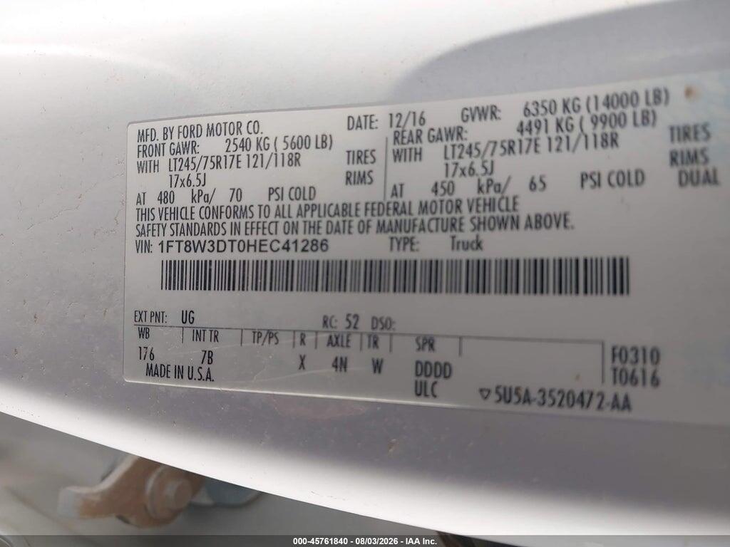 1FT8W3DT0HEC41286 2017 FORD F-350 photo no. 8