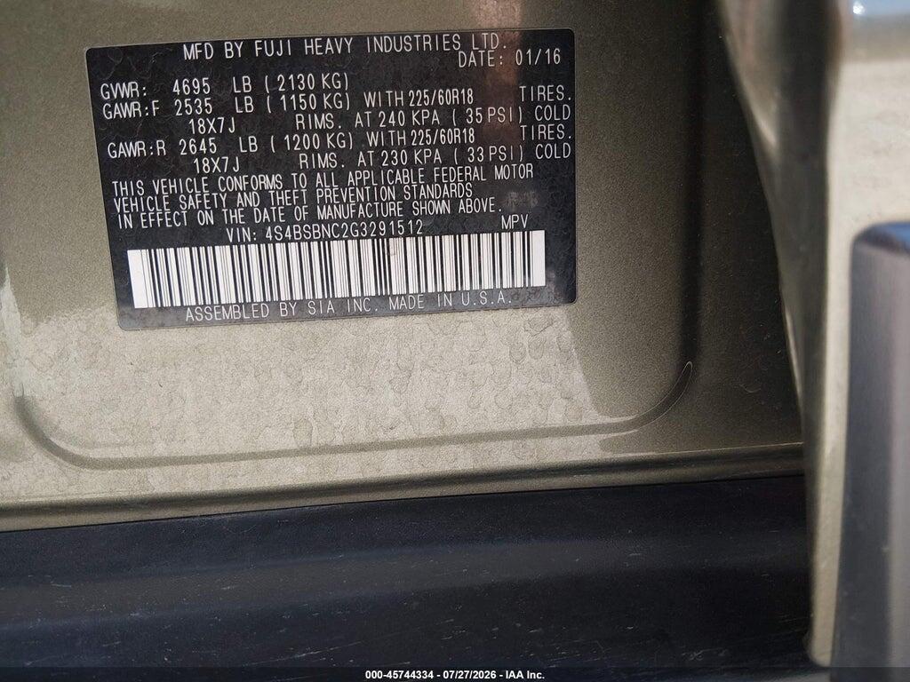 4S4BSAFC9K3336656 2019 SUBARU OUTBACK photo no. 9