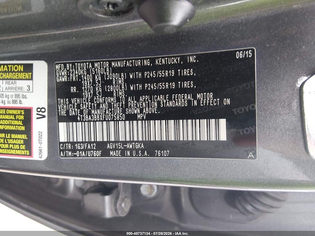 4T3BA3BBXFU075850 2015 TOYOTA VENZA photo no. 9