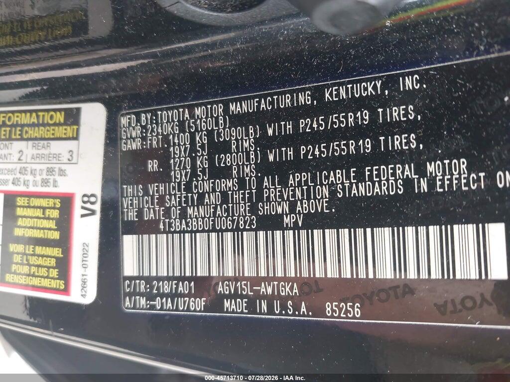 4T3BA3BB0FU067823 2015 TOYOTA VENZA photo no. 9
