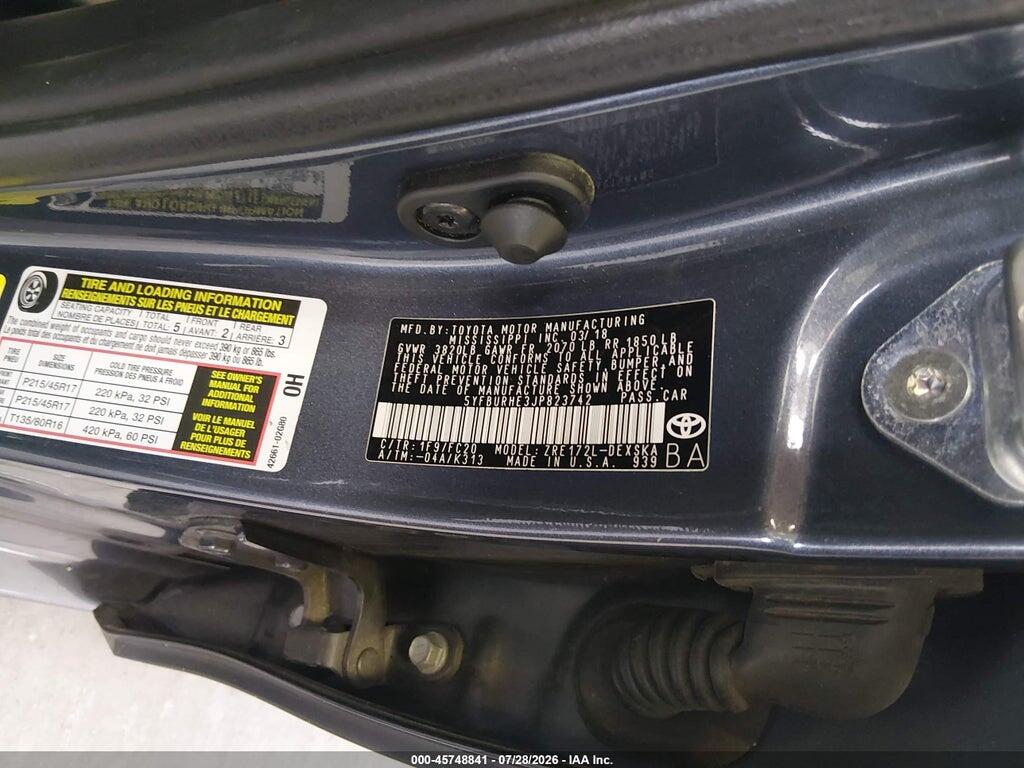 5YFBURHE3JP823742 2018 TOYOTA COROLLA photo no. 9