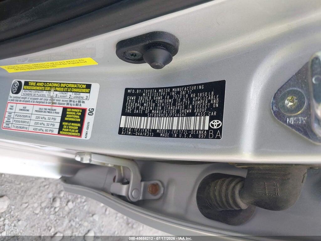 5YFBURHE8JP744647 2018 TOYOTA COROLLA photo no. 9