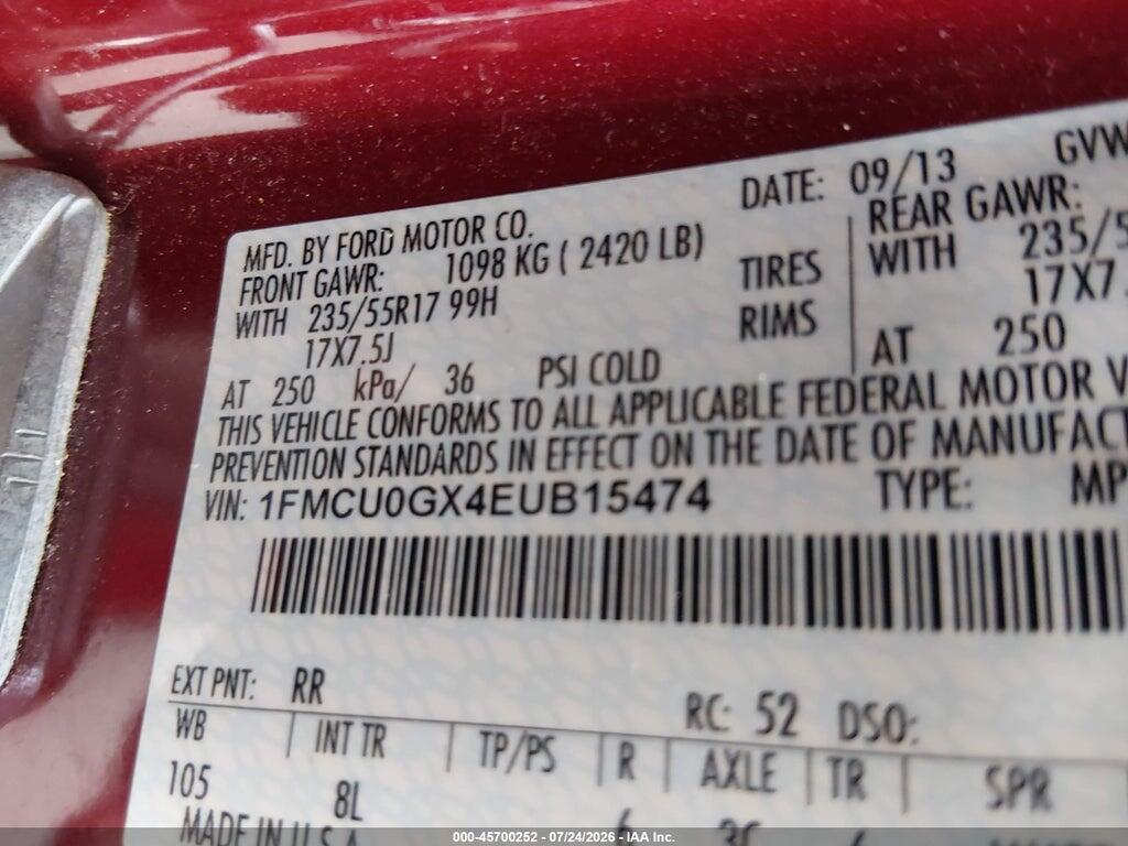 1FMCU0GX4EUB15474 2014 FORD ESCAPE photo no. 9