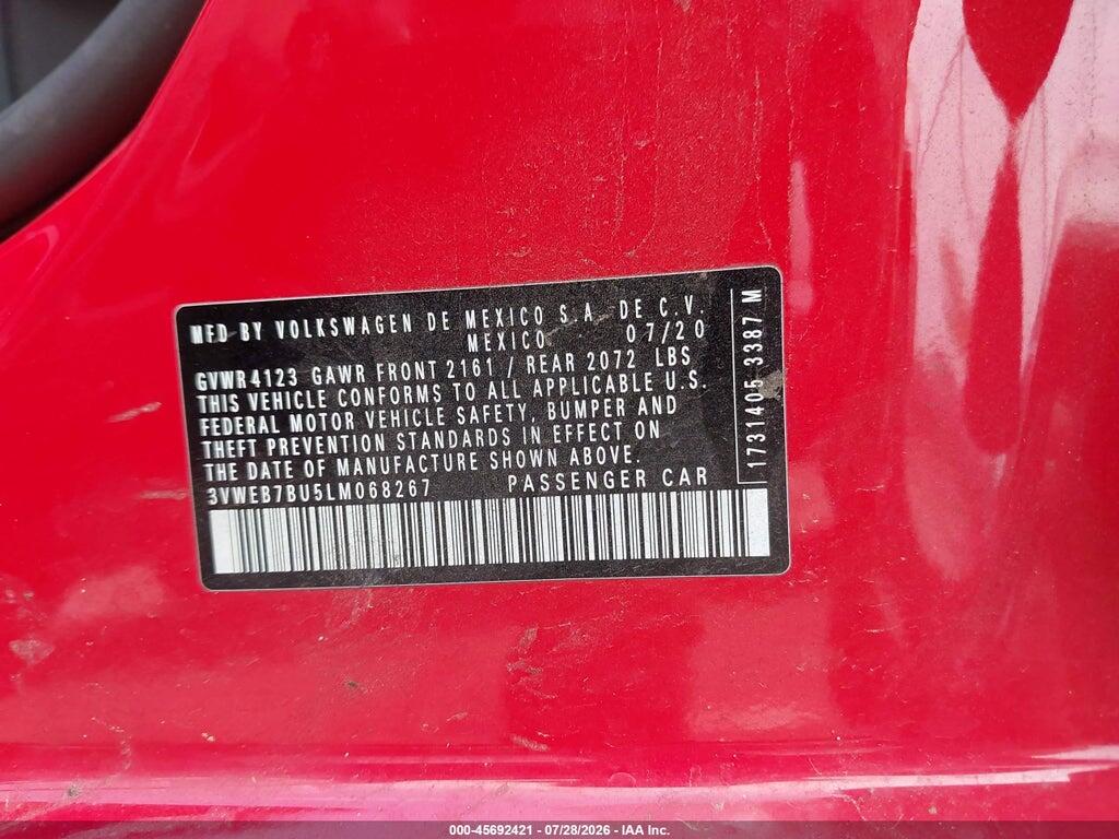3VWEB7BU5LM068267 2020 VOLKSWAGEN JETTA photo no. 9