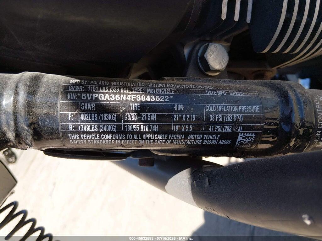 5VPGA36N4F3043622 2015 VICTORY MOTORCYCLES VEGAS photo no. 10
