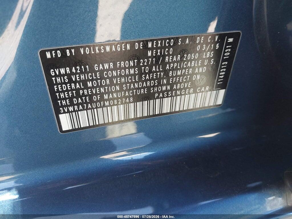 3VWRA7AU0FM082748 2015 VOLKSWAGEN GOLF photo no. 9