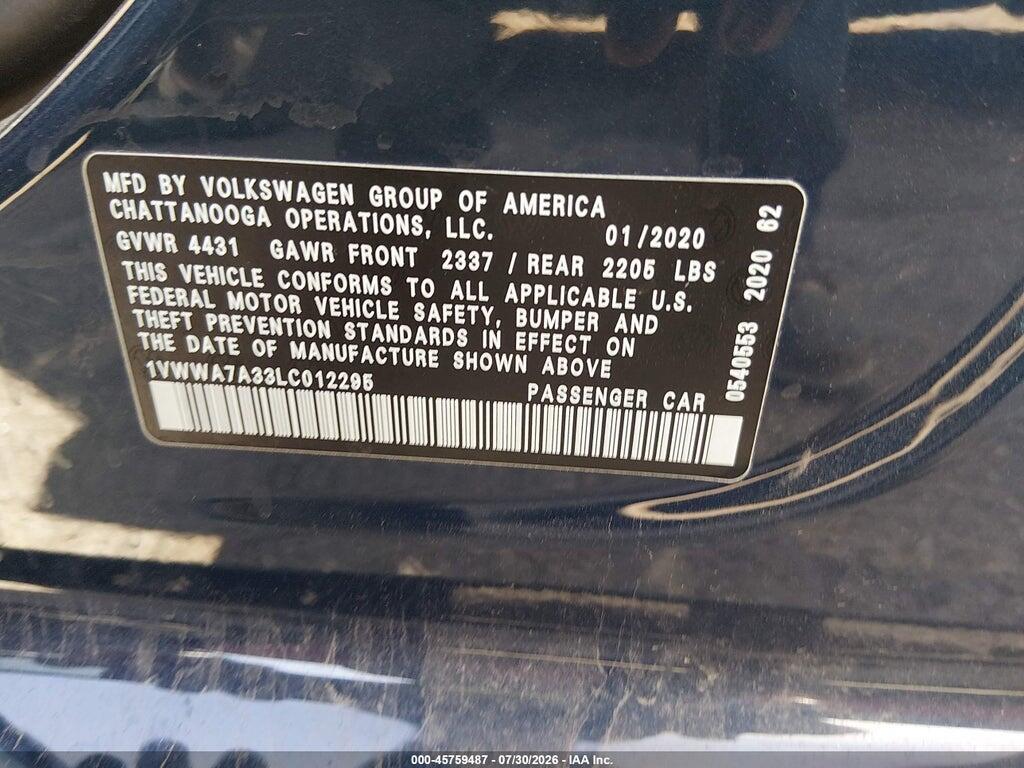 1VWWA7A33LC012295 2020 VOLKSWAGEN PASSAT photo no. 9