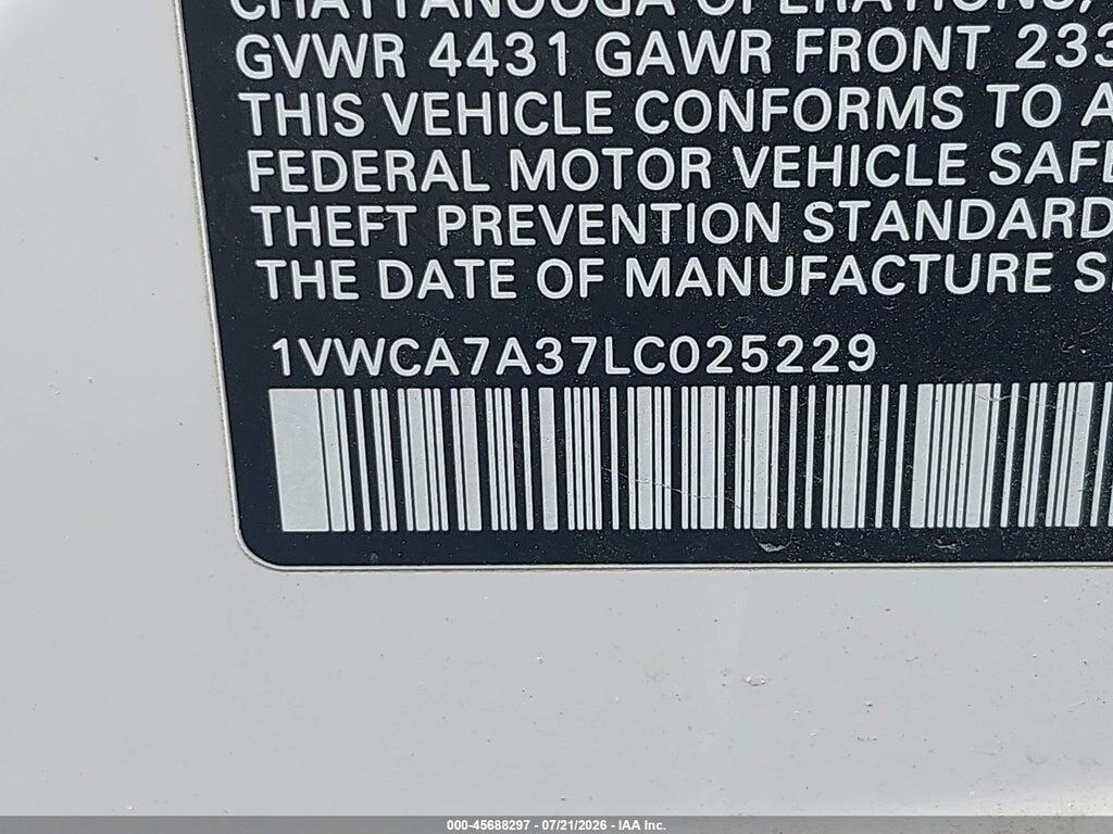 1VWCA7A37LC025229 2020 VOLKSWAGEN PASSAT photo no. 9