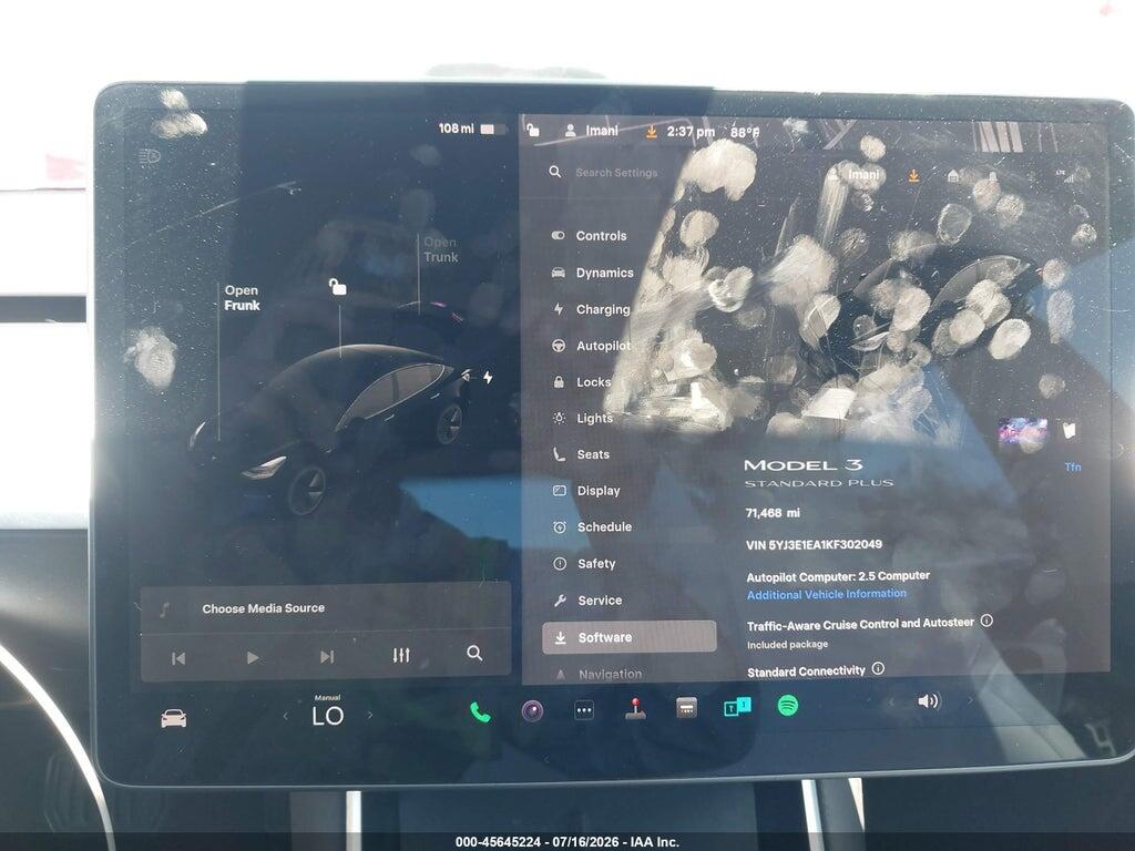 5YJ3E1EA1KF302049 2019 TESLA MODEL 3 photo no. 7