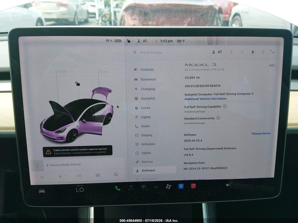 5YJ3E1EA7KF464574 2019 TESLA MODEL 3 photo no. 7
