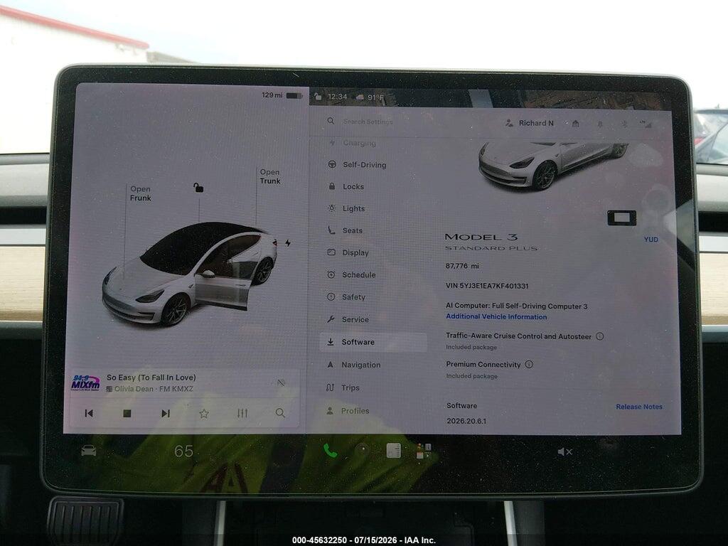 5YJ3E1EA7KF401331 2019 TESLA MODEL 3 photo no. 7
