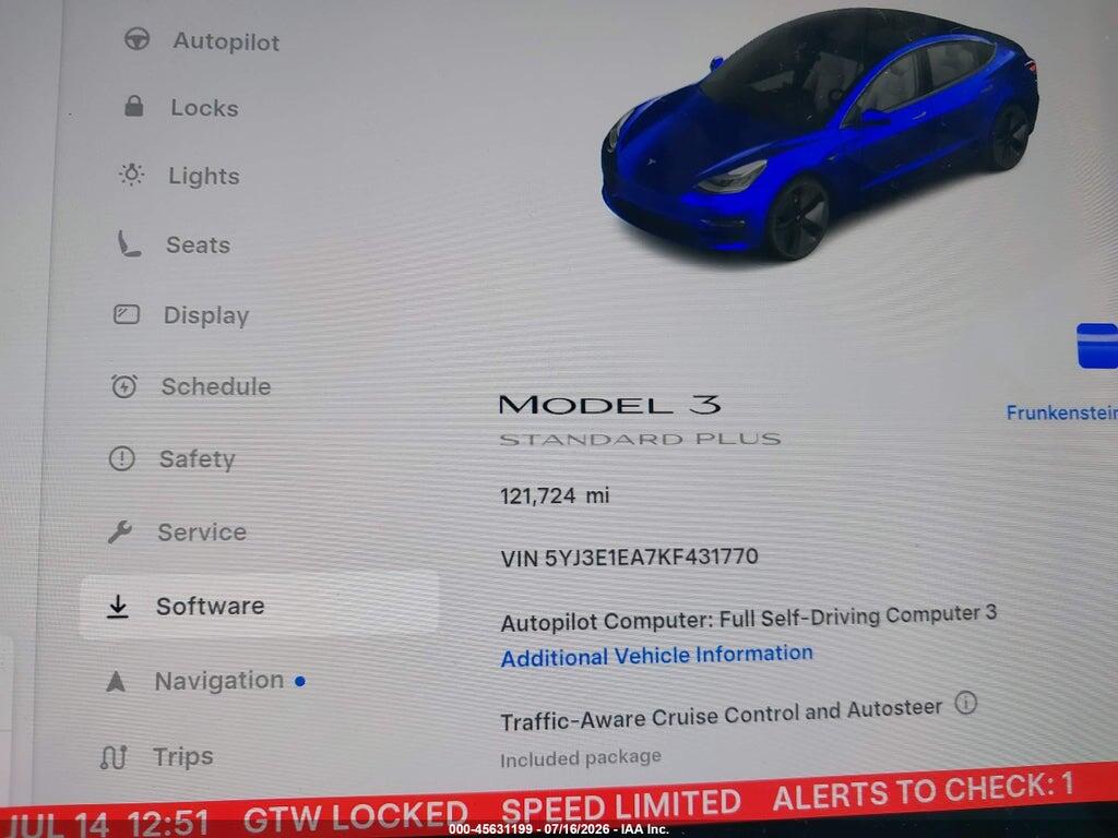 5YJ3E1EA7KF431770 2019 TESLA MODEL 3 photo no. 7