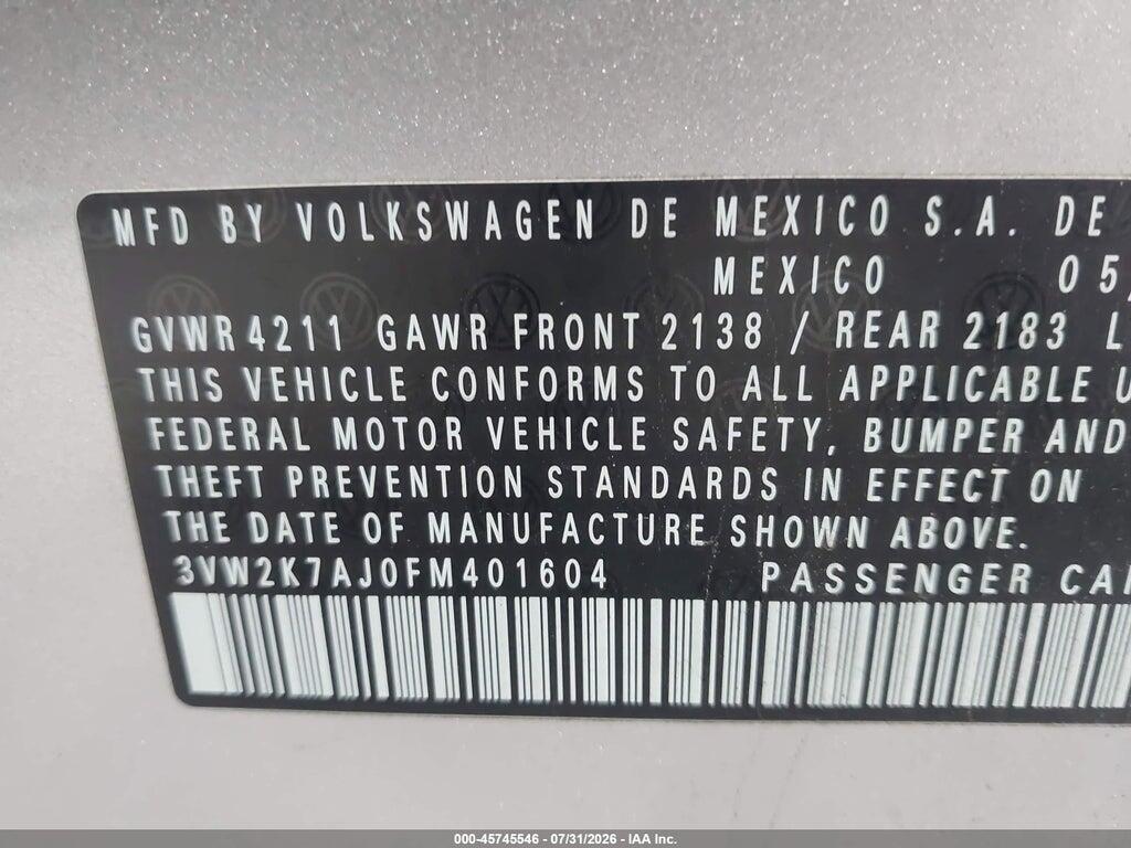 3VW2K7AJ0FM401604 2015 VOLKSWAGEN JETTA photo no. 9