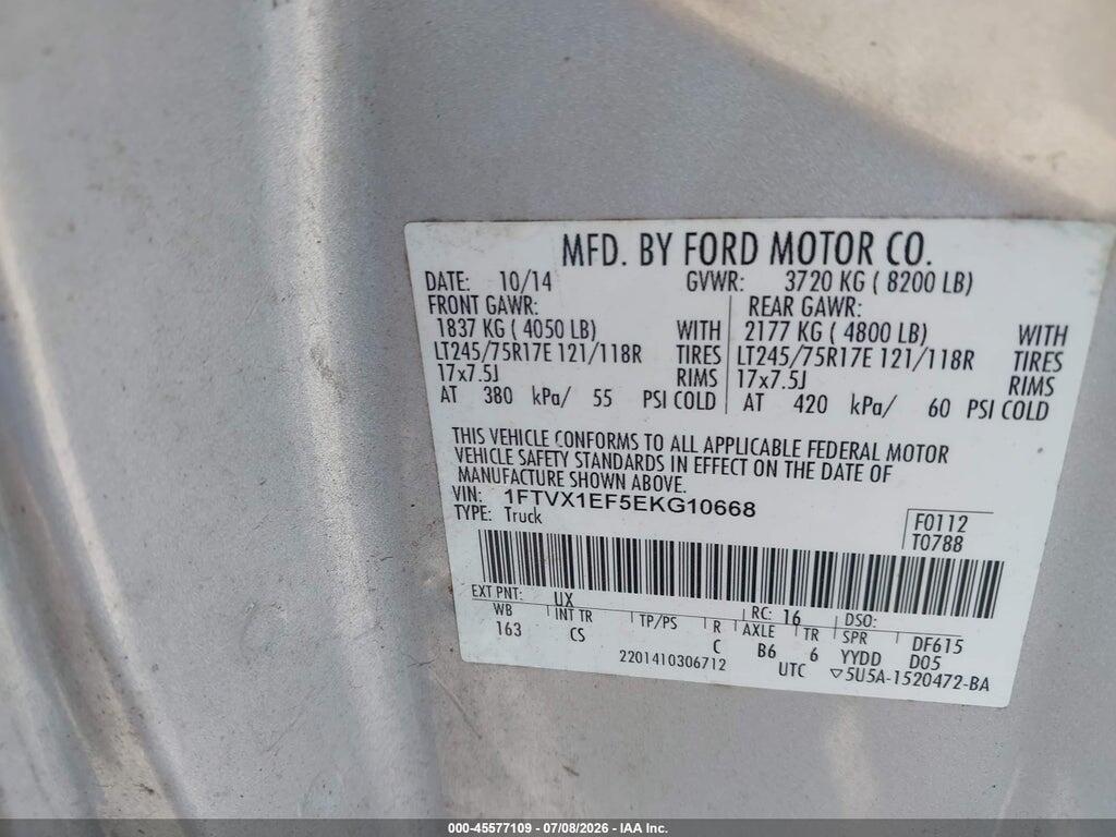 1FTVX1EF5EKG10668 2014 FORD F-150 photo no. 9