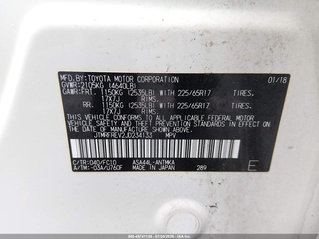 JTMRFREV2JD234133 2018 TOYOTA RAV4 photo no. 9