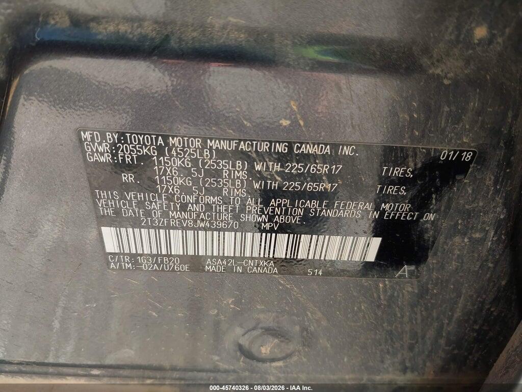 2T3ZFREV8JW439670 2018 TOYOTA RAV4 photo no. 8