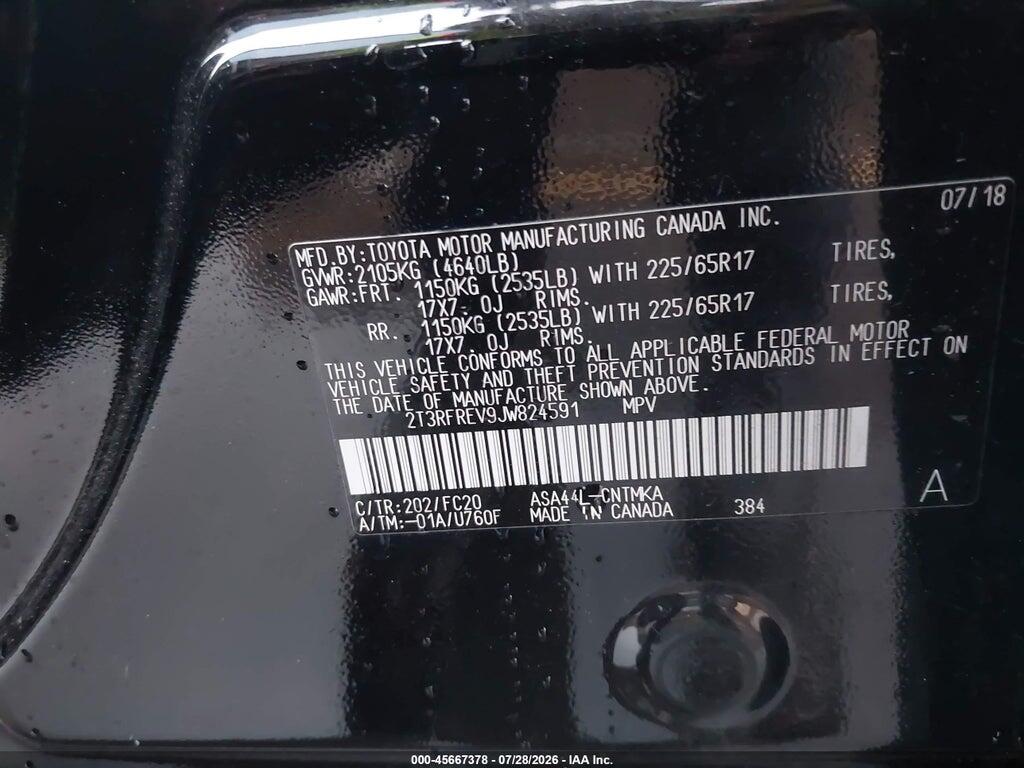 2T3RFREV9JW824591 2018 TOYOTA RAV4 photo no. 9