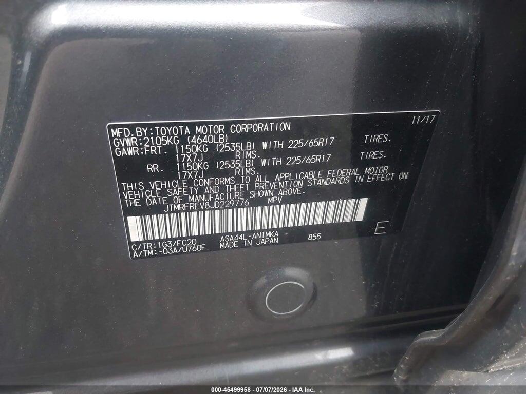 JTMRFREV8JD229776 2018 TOYOTA RAV4 photo no. 9