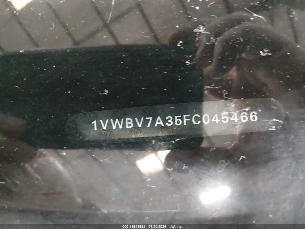 1VWBV7A35FC045466 2015 VOLKSWAGEN PASSAT photo no. 9