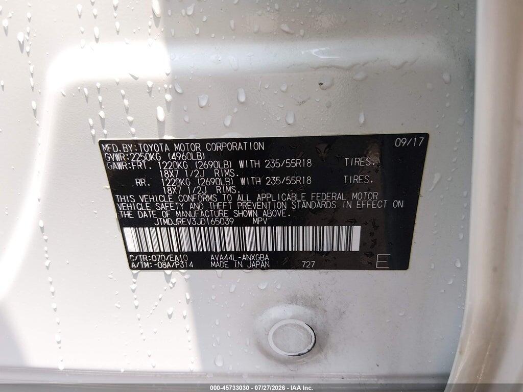 JTMDJREV3JD165039 2018 TOYOTA RAV4 HYBRID photo no. 9