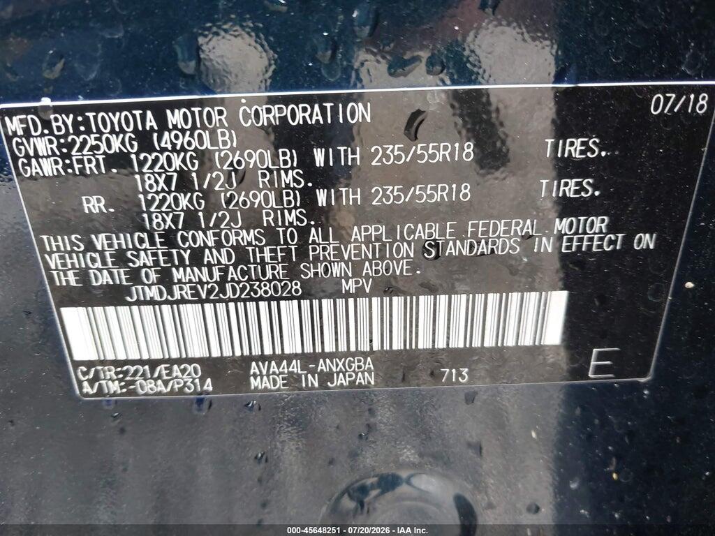 JTMDJREV2JD238028 2018 TOYOTA RAV4 HYBRID photo no. 9