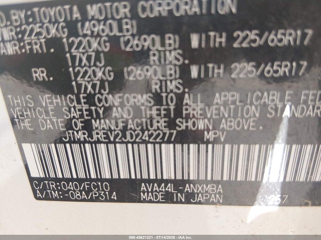JTMRJREV2JD242277 2018 TOYOTA RAV4 HYBRID photo no. 9