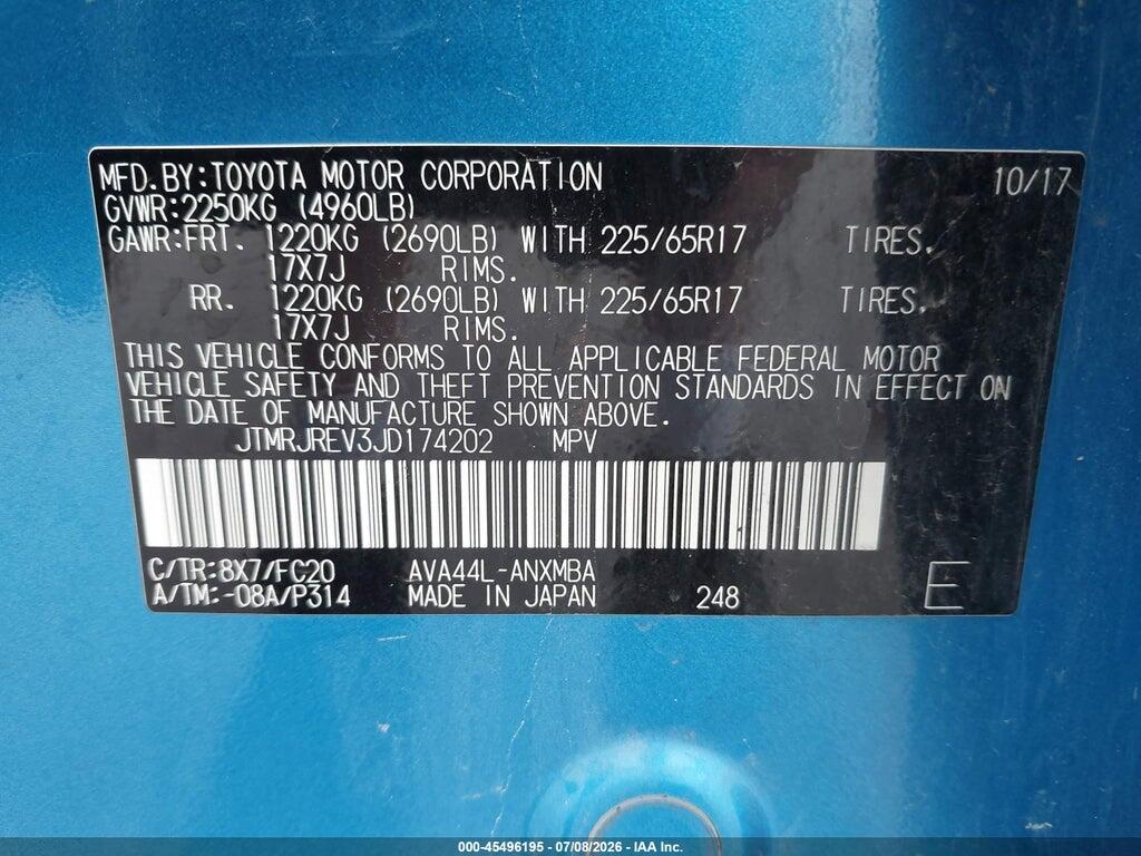 JTMRJREV3JD174202 2018 TOYOTA RAV4 HYBRID photo no. 9