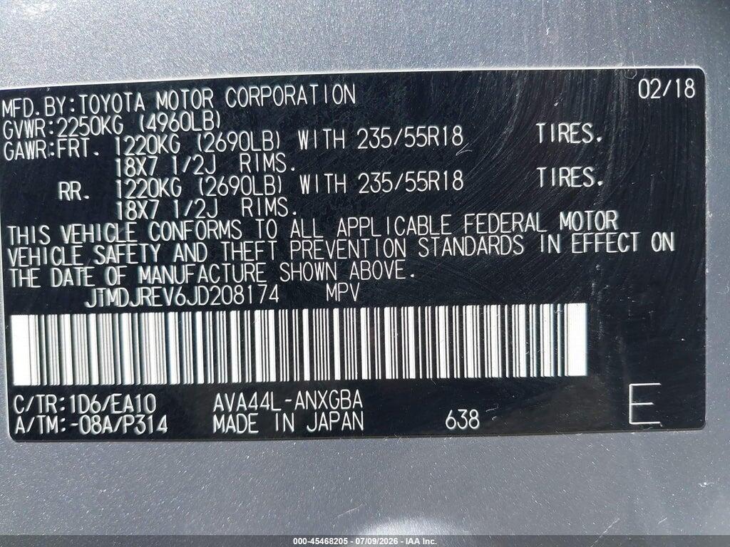 JTMDJREV6JD208174 2018 TOYOTA RAV4 HYBRID photo no. 9