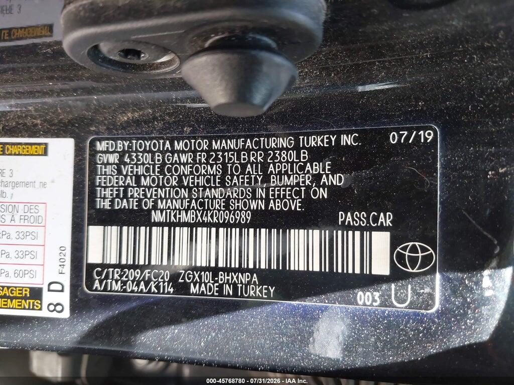 NMTKHMBX4KR096989 2019 TOYOTA C-HR photo no. 9