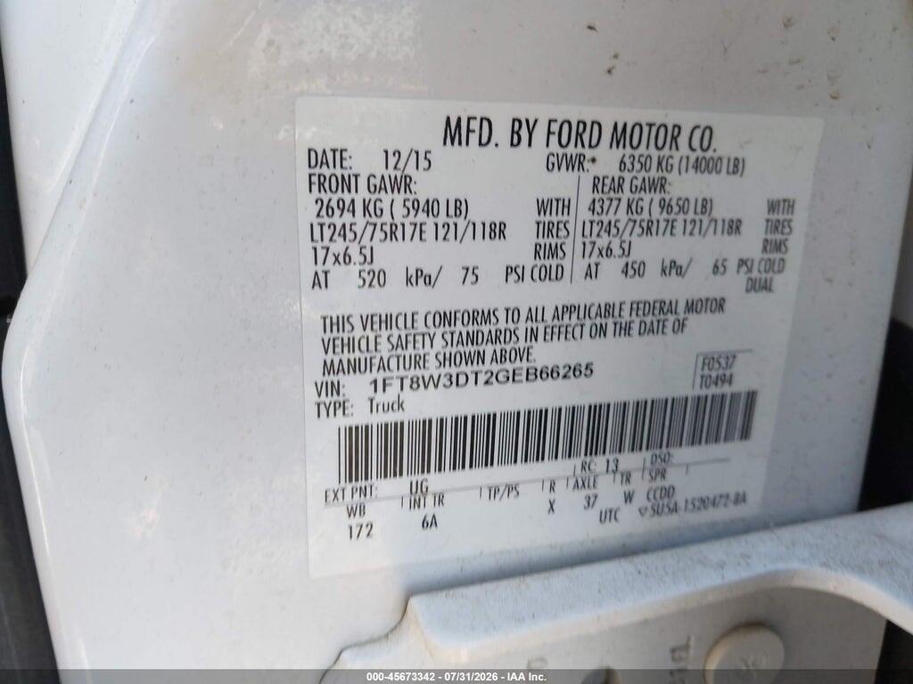 1FT8W3DT2GEB66265 2016 FORD F-350 photo no. 8