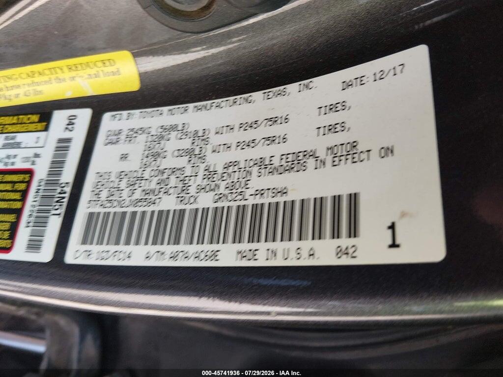 5TFAZ5CN2JX055847 2018 TOYOTA TACOMA photo no. 9