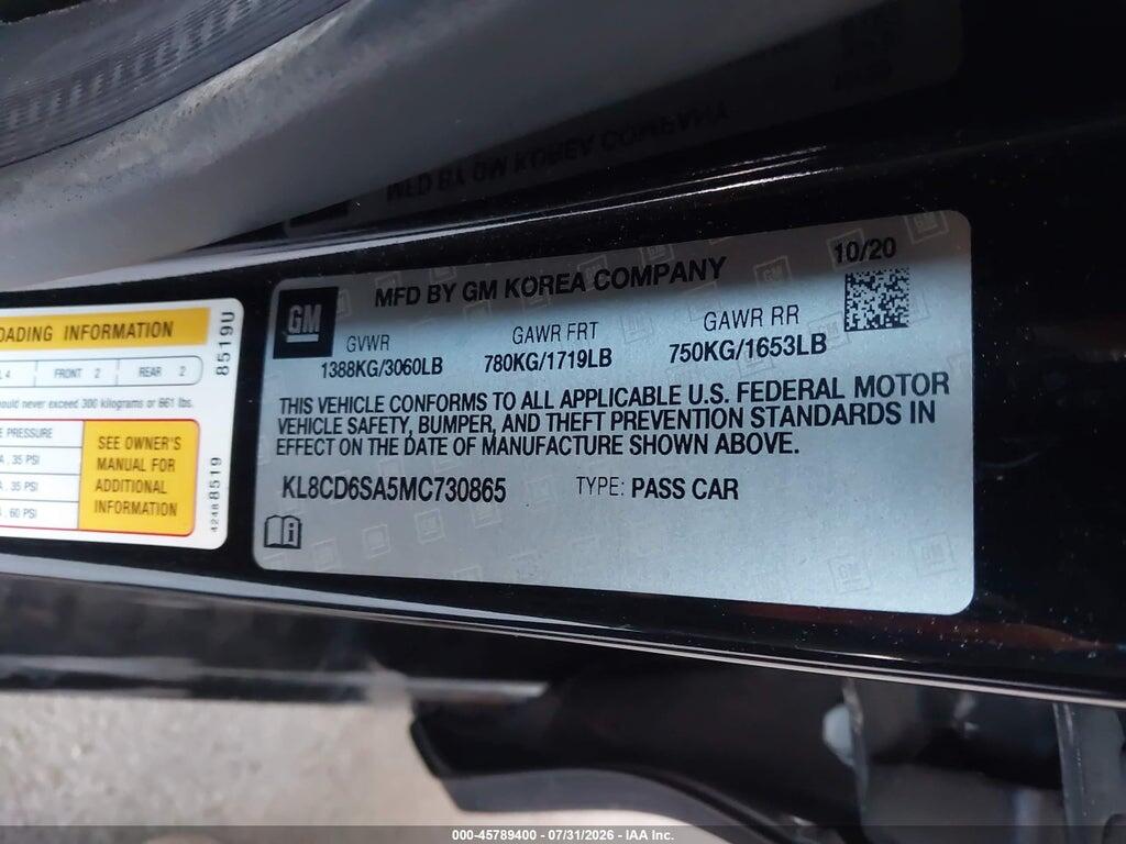 KL8CD6SA5MC730865 2021 CHEVROLET SPARK photo no. 9
