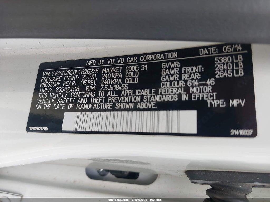 YV4902RD0F2626375 2015 VOLVO XC60 photo no. 9