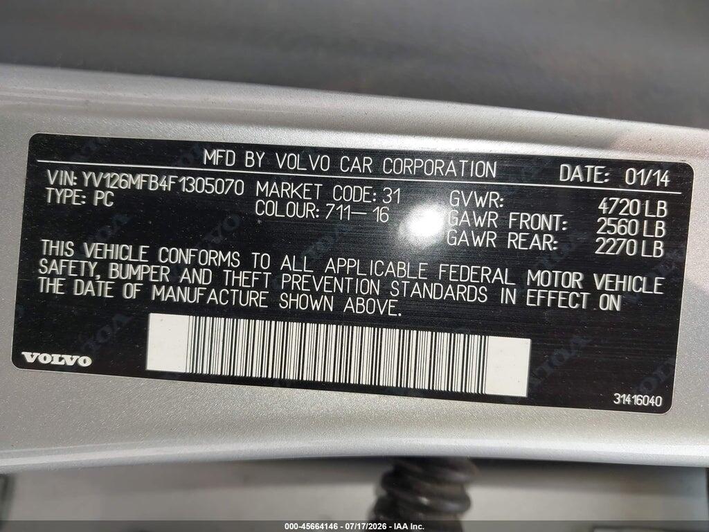 YV126MFB4F1305070 2015 VOLVO S60 photo no. 9
