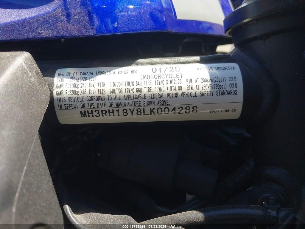 MH3RH18Y8LK004288 2020 YAMAHA YZFR3 photo no. 10