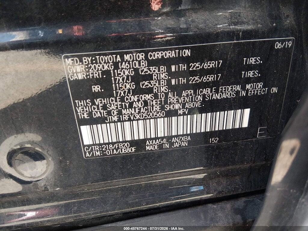 JTMF1RFV3KD520560 2019 TOYOTA RAV4 photo no. 9