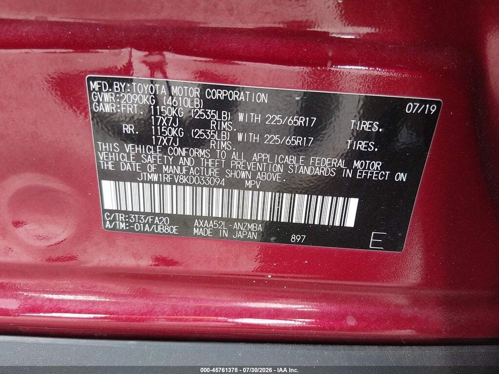 JTMW1RFV8KD033094 2019 TOYOTA RAV4 photo no. 9