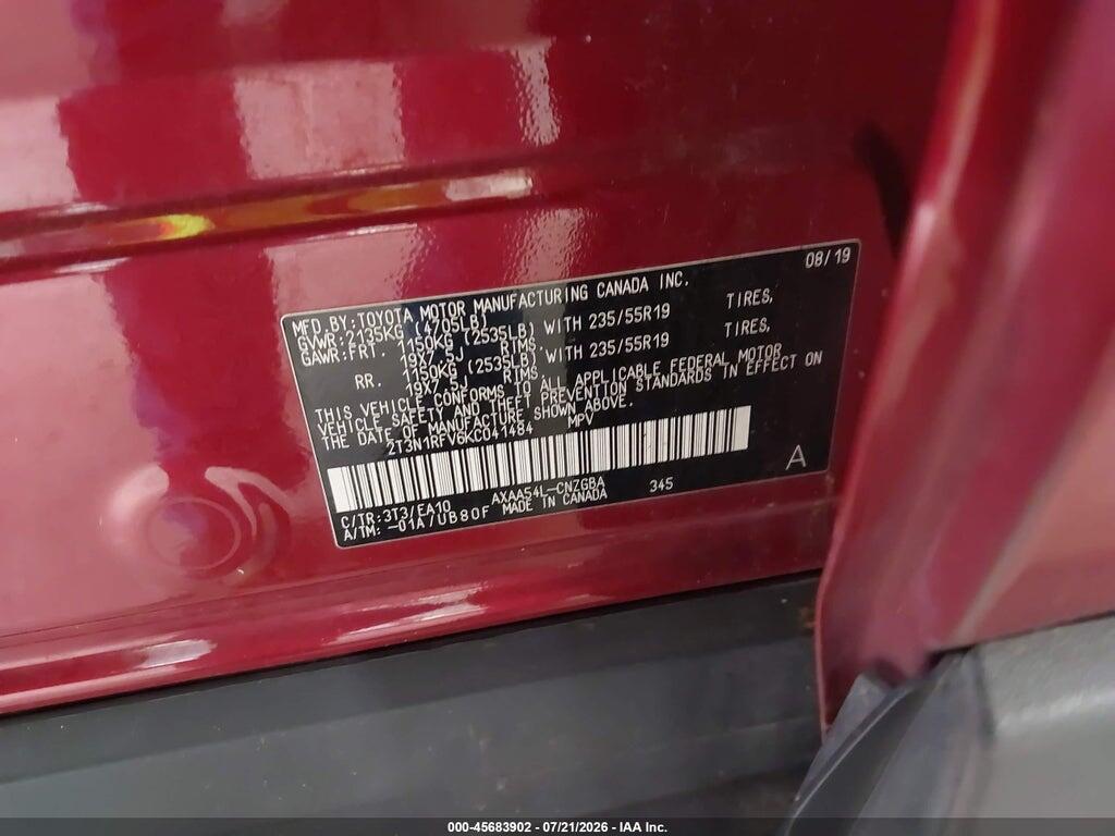 2T3N1RFV6KC041484 2019 TOYOTA RAV4 photo no. 9
