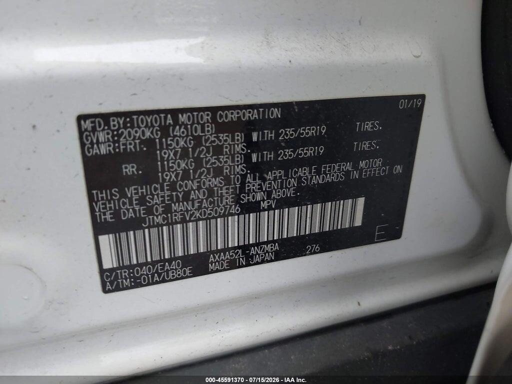 JTMC1RFV2KD509746 2019 TOYOTA RAV4 photo no. 9