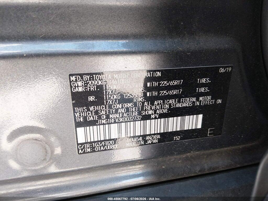 JTMG1RFV3KD032732 2019 TOYOTA RAV4 photo no. 9