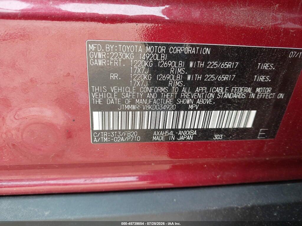 JTMMWRFV8KD034920 2019 TOYOTA RAV4 HYBRID photo no. 9
