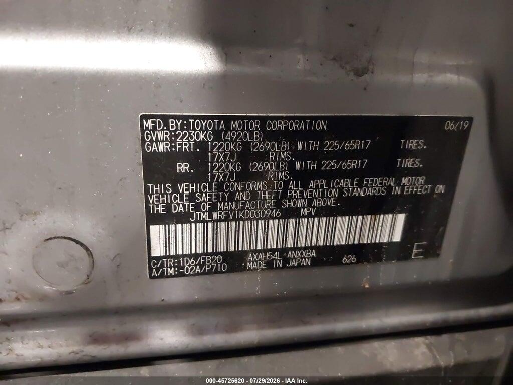 JTMLWRFV1KD030946 2019 TOYOTA RAV4 HYBRID photo no. 9