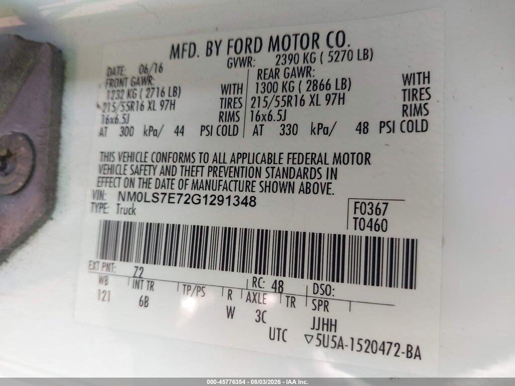 NM0LS7E72G1291348 2016 FORD TRANSIT CONNECT photo no. 9