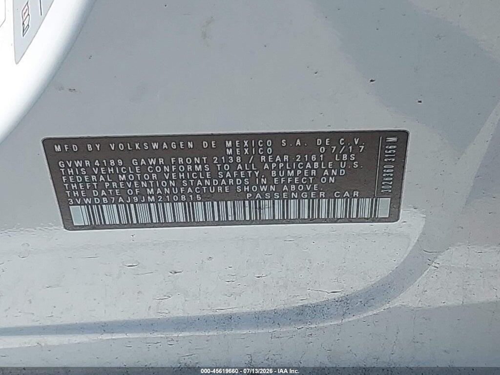 3VWDB7AJ9JM210815 2018 VOLKSWAGEN JETTA photo no. 9