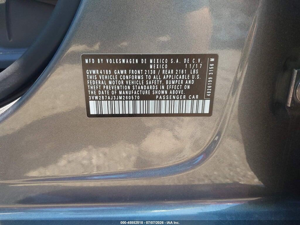 3VW2B7AJ3JM260570 2018 VOLKSWAGEN JETTA photo no. 9